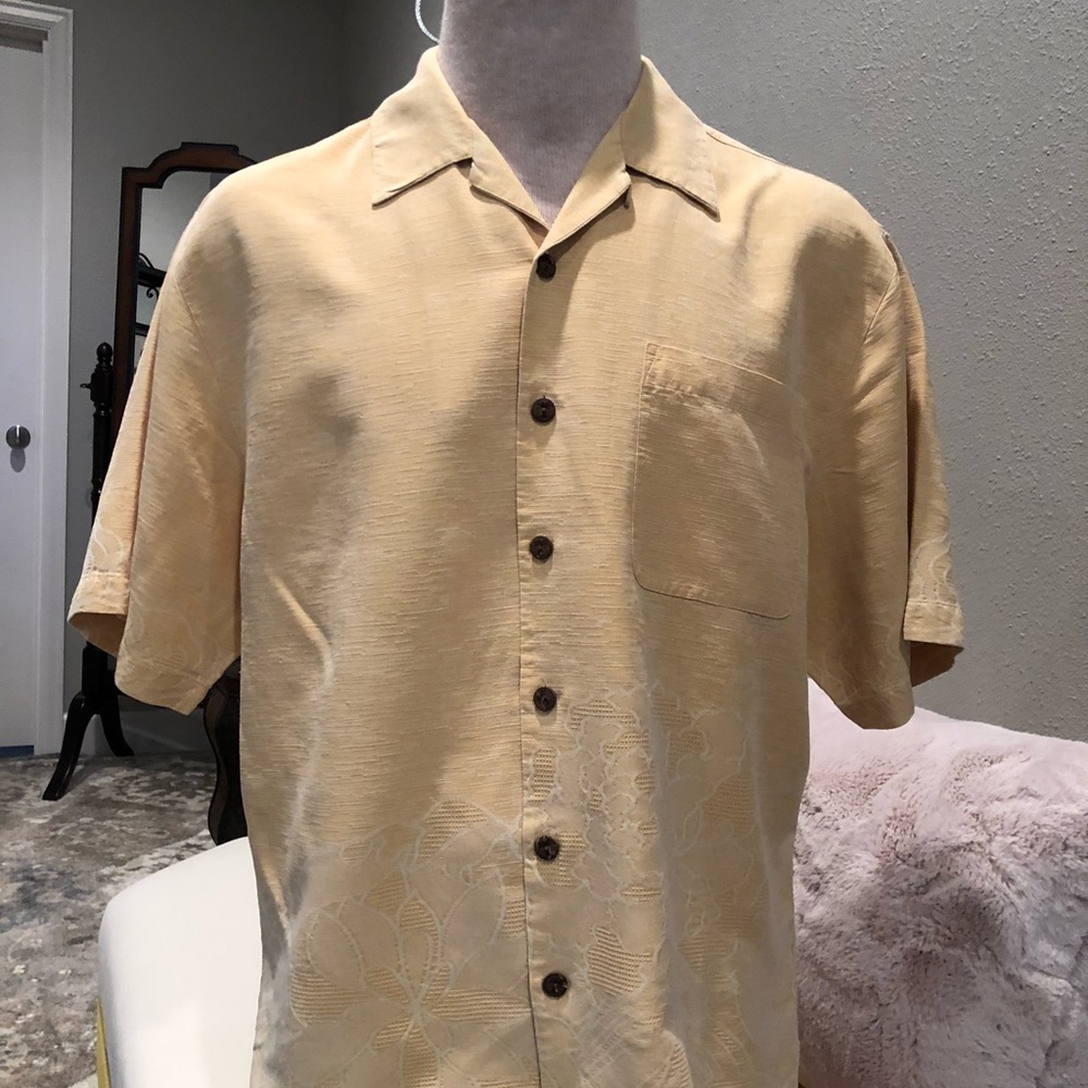 Short sleeve silk dress shirt